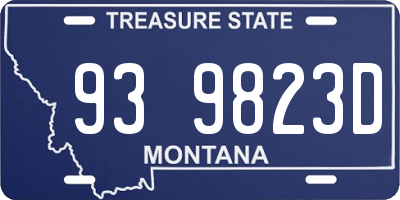 MT license plate 939823D