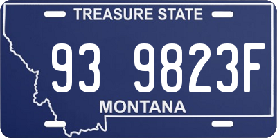 MT license plate 939823F
