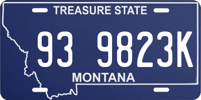 MT license plate 939823K