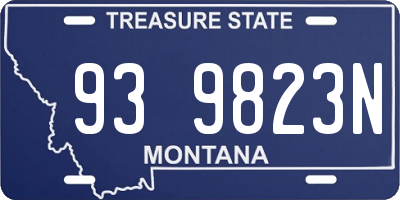 MT license plate 939823N