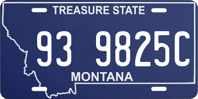 MT license plate 939825C