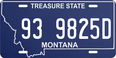 MT license plate 939825D