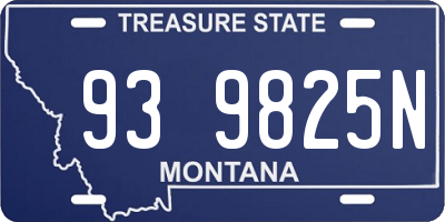 MT license plate 939825N