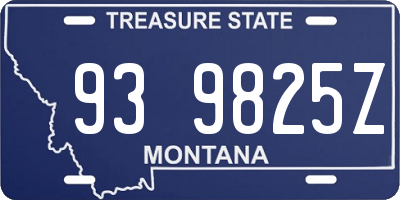 MT license plate 939825Z