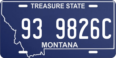 MT license plate 939826C