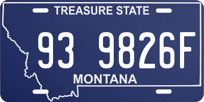 MT license plate 939826F