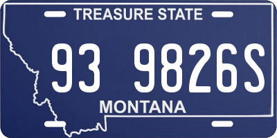 MT license plate 939826S