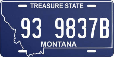 MT license plate 939837B