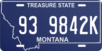 MT license plate 939842K