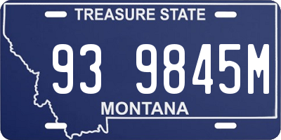 MT license plate 939845M