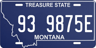 MT license plate 939875E