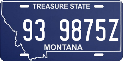 MT license plate 939875Z