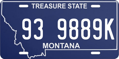 MT license plate 939889K