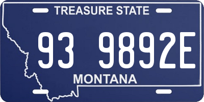 MT license plate 939892E