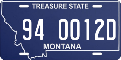 MT license plate 940012D