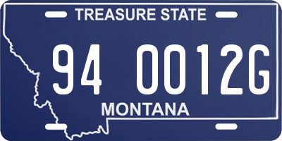 MT license plate 940012G