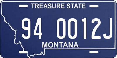 MT license plate 940012J
