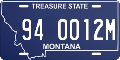 MT license plate 940012M