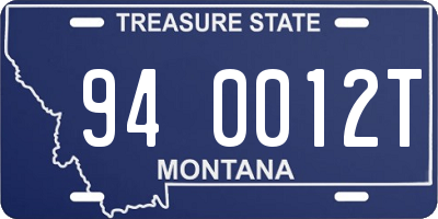 MT license plate 940012T