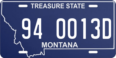 MT license plate 940013D