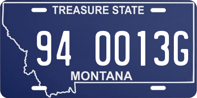 MT license plate 940013G
