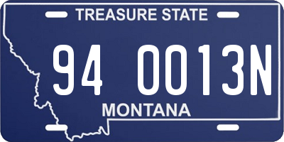 MT license plate 940013N