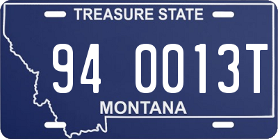 MT license plate 940013T