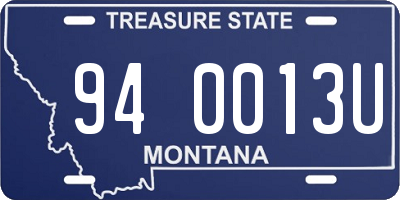 MT license plate 940013U