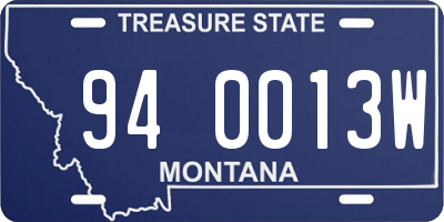 MT license plate 940013W