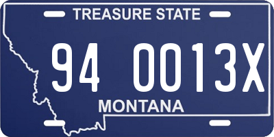 MT license plate 940013X