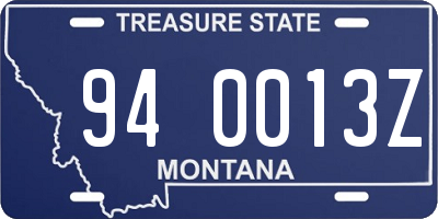 MT license plate 940013Z