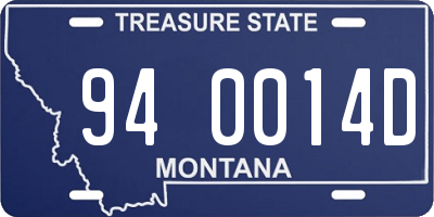 MT license plate 940014D