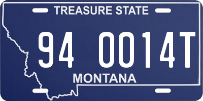 MT license plate 940014T