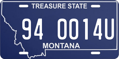 MT license plate 940014U