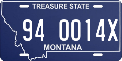 MT license plate 940014X