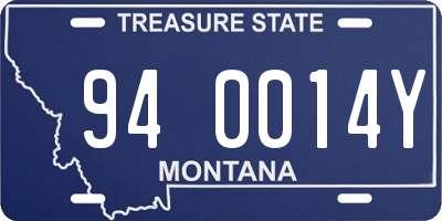 MT license plate 940014Y