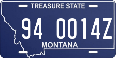 MT license plate 940014Z