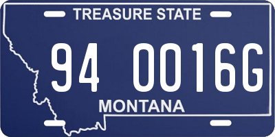 MT license plate 940016G