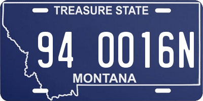 MT license plate 940016N