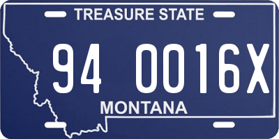MT license plate 940016X