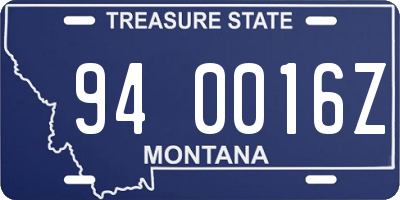 MT license plate 940016Z