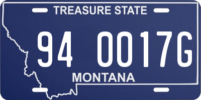 MT license plate 940017G