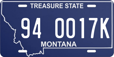 MT license plate 940017K