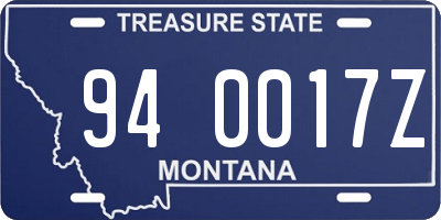 MT license plate 940017Z
