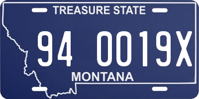 MT license plate 940019X