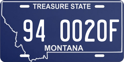 MT license plate 940020F