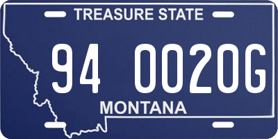 MT license plate 940020G
