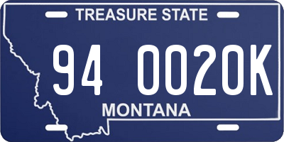 MT license plate 940020K