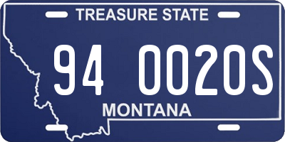 MT license plate 940020S