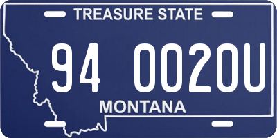 MT license plate 940020U